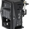 Combination element plug C14, 3 pole, screw mounting, plug-in connection, black, DD11.0111.1110