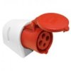 GAC400-16-4P Gniazdo natynkowe 400V, siłowe - standard polski - 4p, czerwony 16A - natynkowe (3P+Z)