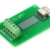 CZH-LABS USB Type A Female Right Angle Jack Breakout Board, Terminal Block Connector.
