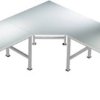 Manuflex AU0042.9006 Element pięcioramienna z płytą linoleum, do głębokości stołu = 800 mm srebrne aluminium