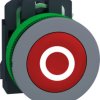 Pushbutton, labeled O, unlit, groping, 1 Form B (N/C), waistband round, red, front ring light gray, mounting Ø 30.5 mm, XB5FA432
