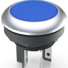 Pushbutton, 1 pole, blue, illuminated  (white), 0.1 A/35 V, mounting Ø 16.2 mm, IP65/IP67, 1.15.210.131/2600