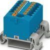 Distribution block, push-in connection, 0.5-10 mm², 40 A, 8 kV, blue, 1221435