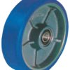 Kółko do wózka, Lite, Poliuretan, Niebieski, obc.: 350kg, śred.: 100mm, szer.: 40mm