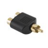 Złącze adapter wtyk RCA - 2xRCA gniazdo GOLD