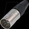 RC5M XLR cable plug 5-pole, nickel-plated housing
