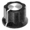 Button, cylindrical, Ø 19 mm, (H) 11.94 mm, black, for rotary switch, 5-1437624-1