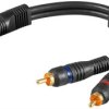 Kabel przejściowy audio typu Y, 1 x wtyk cinch na gniazdo cinch stereo, miedź beztlenowa, podwójnie ekranowany - Długość kabla 0