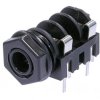 6.35 mm jack panel socket, 2 pole (mono), solder connection, PA, NMJ4HFD3