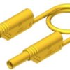 Measuring lead with (4 mm plug, spring-loaded, straight) to (4 mm plug, spring-loaded, straight), 500 mm, yellow, PVC, 1.0 mm²,