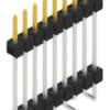 Pin header, 9 pole, pitch 2.54 mm, angled, black, 10051986