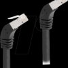 80274 Cat.6a patch cable, S/FTP, 45° angled down, 0.5 m, black