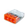 Szybkozłączka 3x 0,5-2,5mm2 transparentna/pomarańczowa 2273-203, 2273-203/995-030 /opak. 30szt/