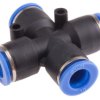 Złączka pneumatyczna Wciskane 10 mm Wciskane 10 mm RS PRO Adapter krzyżakowy do rur
