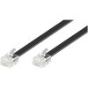 Goobay 50323 phone cable RJ12 to RJ12 black 10m for phones and modems