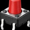 DTS-644R-V Short stroke button, PCB assembly, 1 NO, 6 x 6 x 7.3 mm
