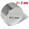 Magnes neodymowy 5x3mm niklowany N38