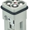 Pin contact insert, 3A, 3 pole, unequipped, crimp connection, with PE contact, 09120033051