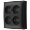 Gniazdo zasilające poczwórne SIMON Aquaclick natynkowe IP20 czarne matowe 4x [2P+Z] 16A Kontakt Simon ACGZN4/49
