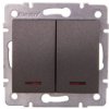 LOGI Łącznik dwugrupowy świecznikowy z LED śrubowy 10AX 250V grafit 021120141 25257
