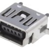 Gniazdo USB mini montażowe pionowe do druku THT
