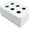 PC push button enclosure, (L x W x H) 241 x 160 x 89 mm, light gray (RAL 7035), IP66, 1554PB6A