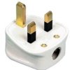 WAC250GB-W Wtyk brytyjski 3 biegunowy 13 A 250 V - z bezpiecznikiem - biały