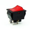 KCD6-R przełącznik kołyskowy podświetlany czerwony 230V, chwilony OFF-(ON)