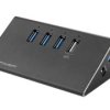 LC Power LC-HUB-2B-4 USB-Hub 3 Porty USB-A USB 3.0 5 GBit/s czarny LC-HUB-ALU-2B-4