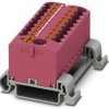 Distribution block, push-in connection, 0.14-4.0 mm², 19 pole, 24 A, 8 kV, pink, 3273259