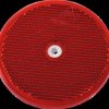 7603 Trailer - reflector, round, with hole, red