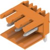 Pin header, 3 pole, pitch 3.5 mm, angled, orange, 1597220000