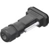 D-Sub connector housing, size: 1 (E), straight 180°, cable Ø 5 to 10 mm, PBT, black, 165X14819X