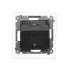Simon 54 Gniazdo Schuko do wersji IP44 z przesłonami z uszczelką ramki (moduł) 16A 250V klapka transp. czarny mat DGSZ1BZ.01/49A