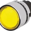 Pushbutton switch, illuminable, latching, waistband round, yellow, front ring silver, mounting Ø 22.3 mm, 46-2234.31G0.000