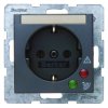 Gniazdo SCHUKO z ochroną przepięciową i polem opisowym antracyt B.1/B.3/B.7 Glas 41081606