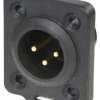 XLR panel plug, 3 pole, gold-plated, NC3MDX-TOP
