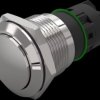 Vandal-proof pushbutton switch, silver, unlit , mounting Ø 19 mm, IP65/IP67, 82-5162.2000