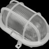 20300022 Ceiling light fixture, with protective cage, oval, white