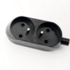 Gniazdo Przenośne Dwukrotne 16A 2P+Z 250V Czarne Gn-270