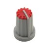 Gałka z kołnierzem do potencjometru na oś 6mm - 14x19mm - szara, czerwony znacznik - GS14