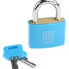 Kłódka średnica szekli: 6mm RS PRO z kluczem W budynkach, na zewnątrz mosiężna Niebieski