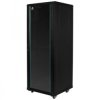 Szafa stojąca RACK 19 32U 600x600mm drzwi szklane czarna (złożona) NEKU FLR GREEN + wyposażenie