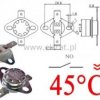 Termostat bimetaliczny 250VAC 10A 45°C poziomy NO