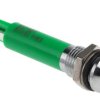 Lampka kontrolna do montażu panelowego 24V dc, zielona 8mm LED Chrom Końcówka lutownicza RS PRO