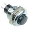 Black Off-(On) Metal Low Profile Round 12mm Momentary Push Button Switch 1.5A SPST