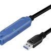 LogiLink Kabel USB USB 3.2 Gen1 Złącze żeńskie USB-A, Złącze męskie USB-A 10.00 m czarny, niebieski konstrukcja aktywna