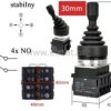 Joystick przemysłowy; 4 tory; stabilny; 4xNO; 30mm