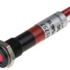 Lampka kontrolna do montażu panelowego 24V dc, czerwona 8mm LED Końcówka lutownicza RS PRO