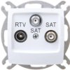 KARO Gniazdo antenowe RTV-SAT-SAT białe GPA-S2S/m/00